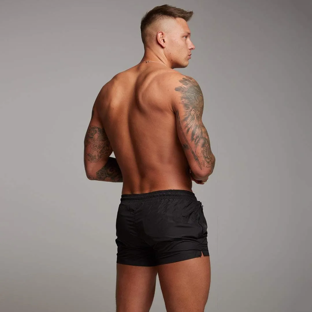 Mens Swim Trunks Quick Dry Swimwear Zipper Pockets, Swim Shorts with Mesh Lining
