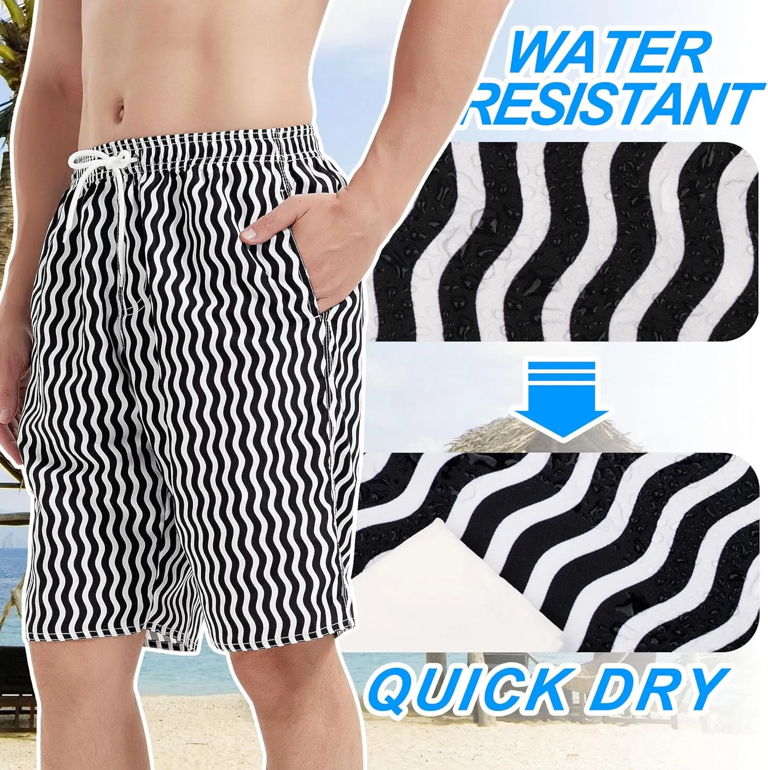 Mens Swimming Trunks Swim Trunks Quick Dry Swim Shorts with Mesh Lining Funny Swimwear Bathing Suits