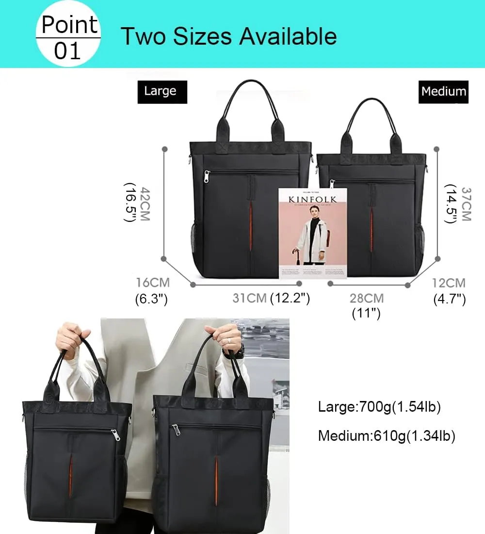 Men's Tote Bag Laptop A4 Shoulder Bag Nylon Large Capacity Messenger Bag Waterproof Crossbody Purse for Business Travel