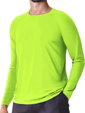 Men's UPF 50  Rash Guard Long Sleeve Sun Protection Running Shirts Quick Dry Workout Fishing Swim T-Shirts