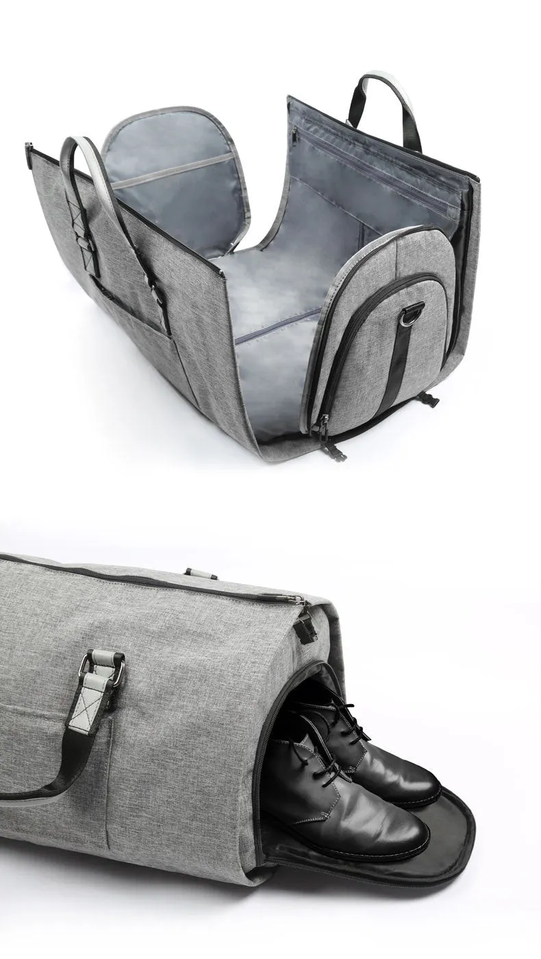 Men's Vintage Canvas Duffel Bag with Shoe Compartment