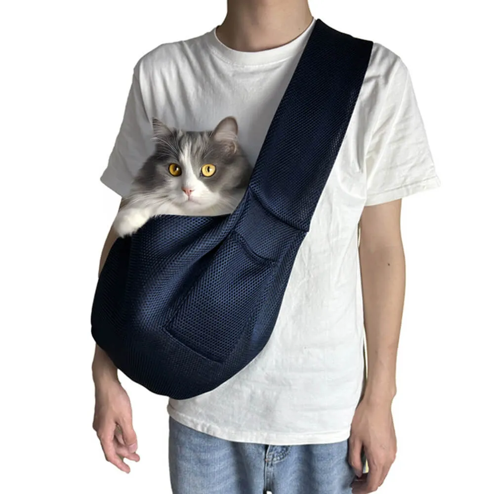 Mesh Breathable Lightweight Portable Cross-body Travel Cat & Dog Carrier Bag