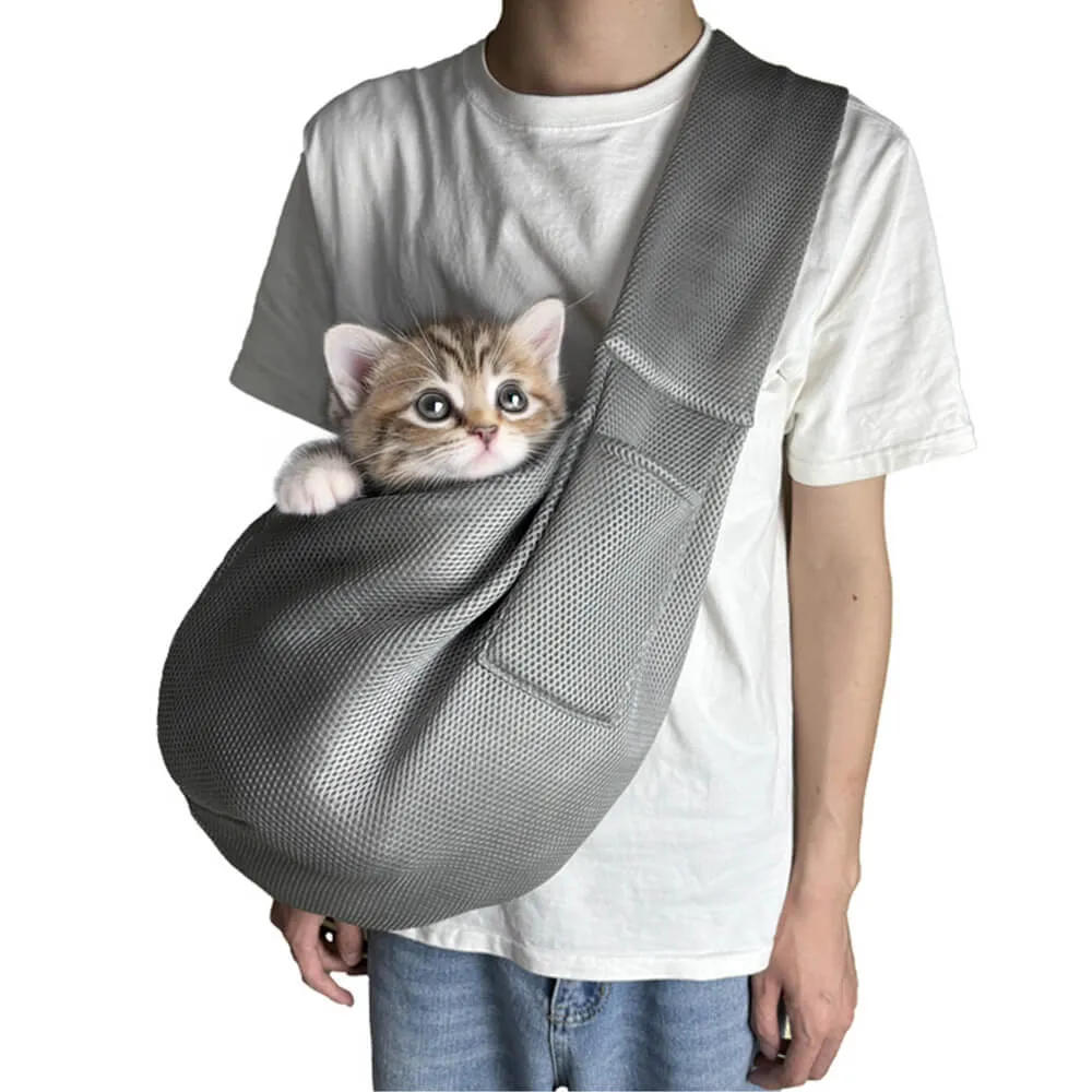 Mesh Breathable Lightweight Portable Cross-body Travel Cat & Dog Carrier Bag