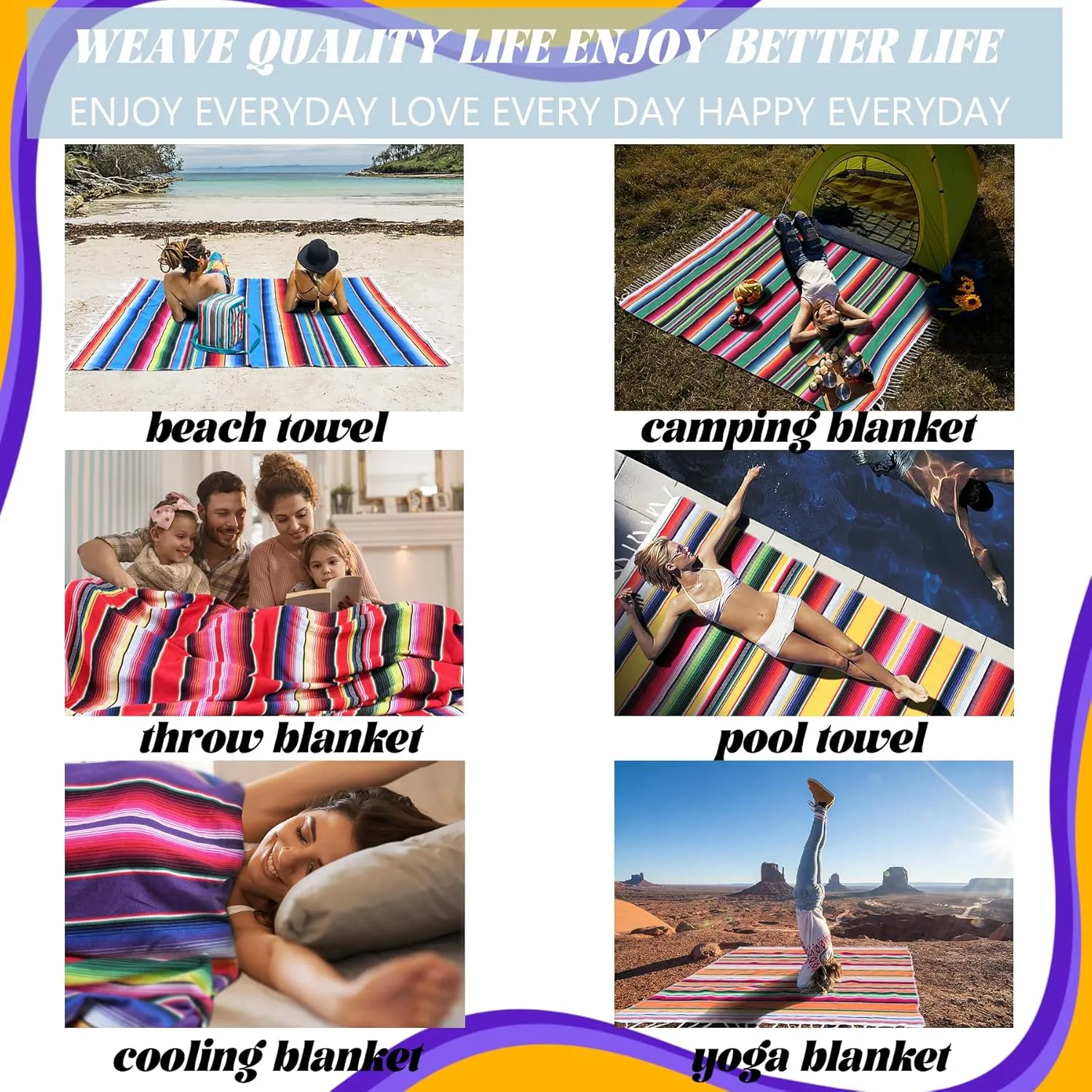 Mexican Beach Blanket Towel Cotton Turkish Beach Towels Oversized Sand Free Quick Dry Pool Swim Extra Large Adult Women Men Travel Fast Drying Lightweight Towel Clearance Compact No Sand Packable