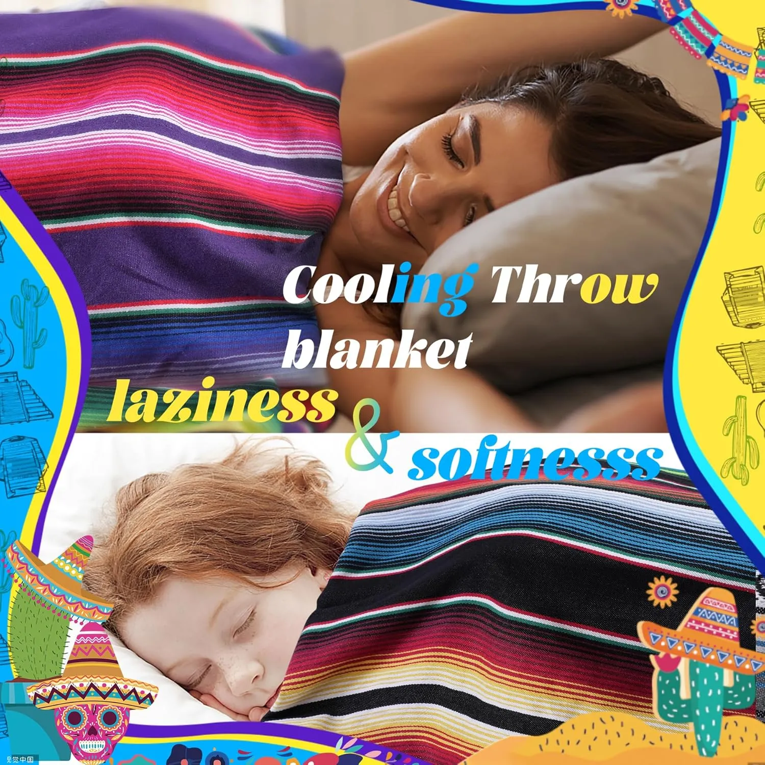 Mexican Beach Blanket Towel Cotton Turkish Beach Towels Oversized Sand Free Quick Dry Pool Swim Extra Large Adult Women Men Travel Fast Drying Lightweight Towel Clearance Compact No Sand Packable