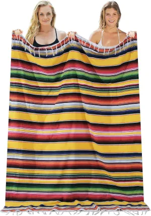 Mexican Beach Blanket Towel Cotton Turkish Beach Towels Oversized Sand Free Quick Dry Pool Swim Extra Large Adult Women Men Travel Fast Drying Lightweight Towel Clearance Compact No Sand Packable