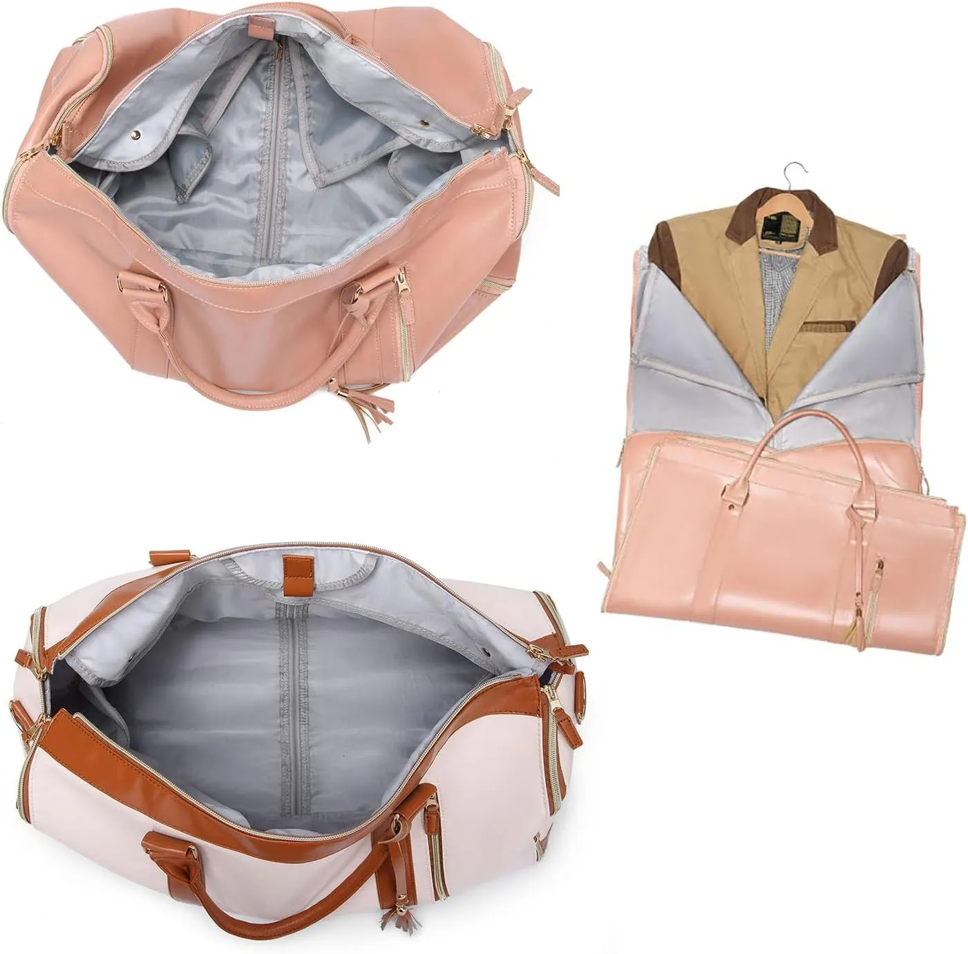 Miahhy Luux Travel Bag, Luux Duffle Travel Bags, Travelher Foldable Clothing Bag, Travel Her Foldable Clothing Bag, 2024 New Lucshy Travel Bag, Garment Duffle Bags for Travel (white)