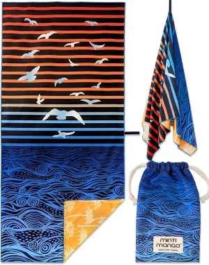 Microfiber Beach Towel Oversized 71"X32" Lightweight -Quick Dry, Sand Free, Double Sided - High Absorbent, Compact Includes Carry Bag, Pool, Gym, Camping, Beach Vacation Essentials, Yellow