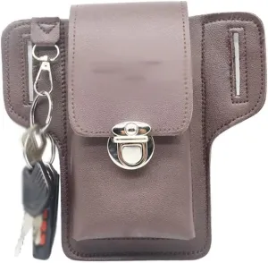 Microfiber Leather Mobile Phone Bag Men's Pocket Running Outdoor Construction site Work wear Belt Hanging Key