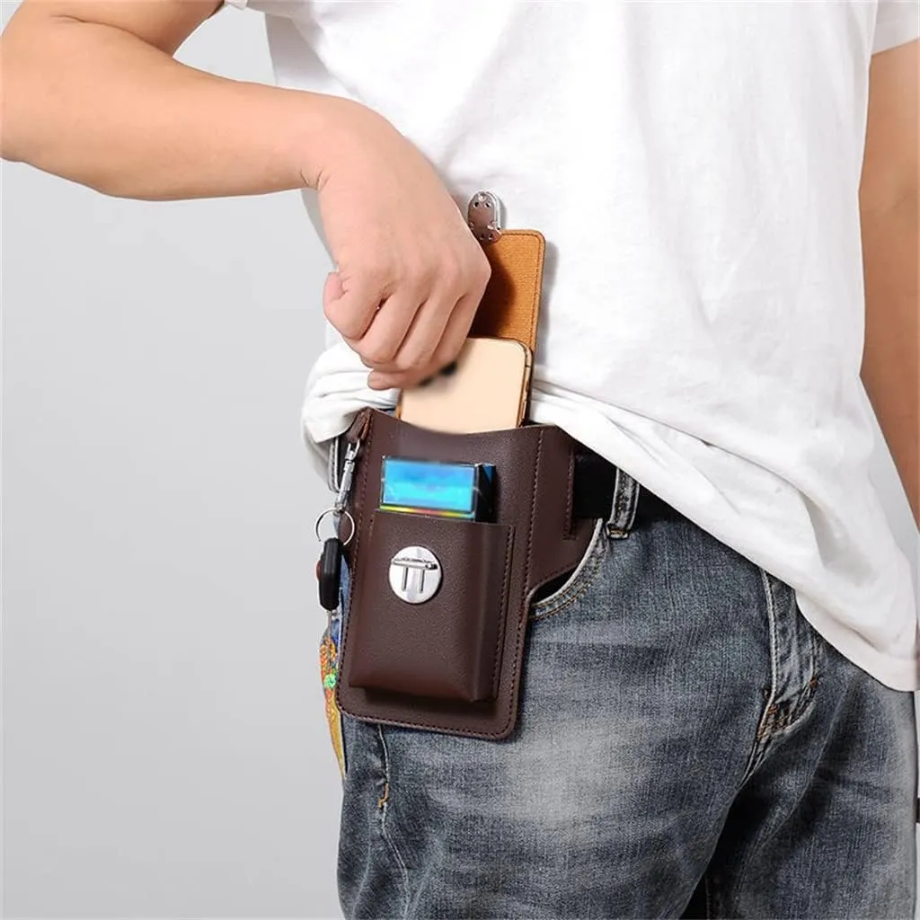 Microfiber Leather Mobile Phone Bag Men's Pocket Running Outdoor Construction site Work wear Belt Hanging Key