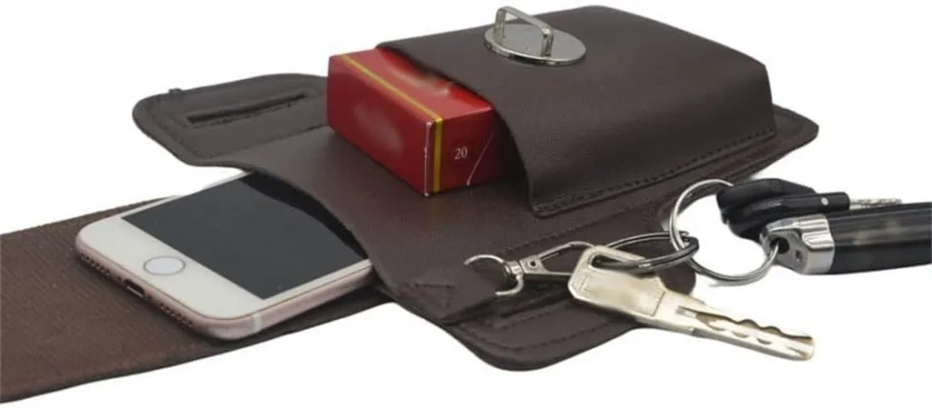 Microfiber Leather Mobile Phone Bag Men's Pocket Running Outdoor Construction site Work wear Belt Hanging Key