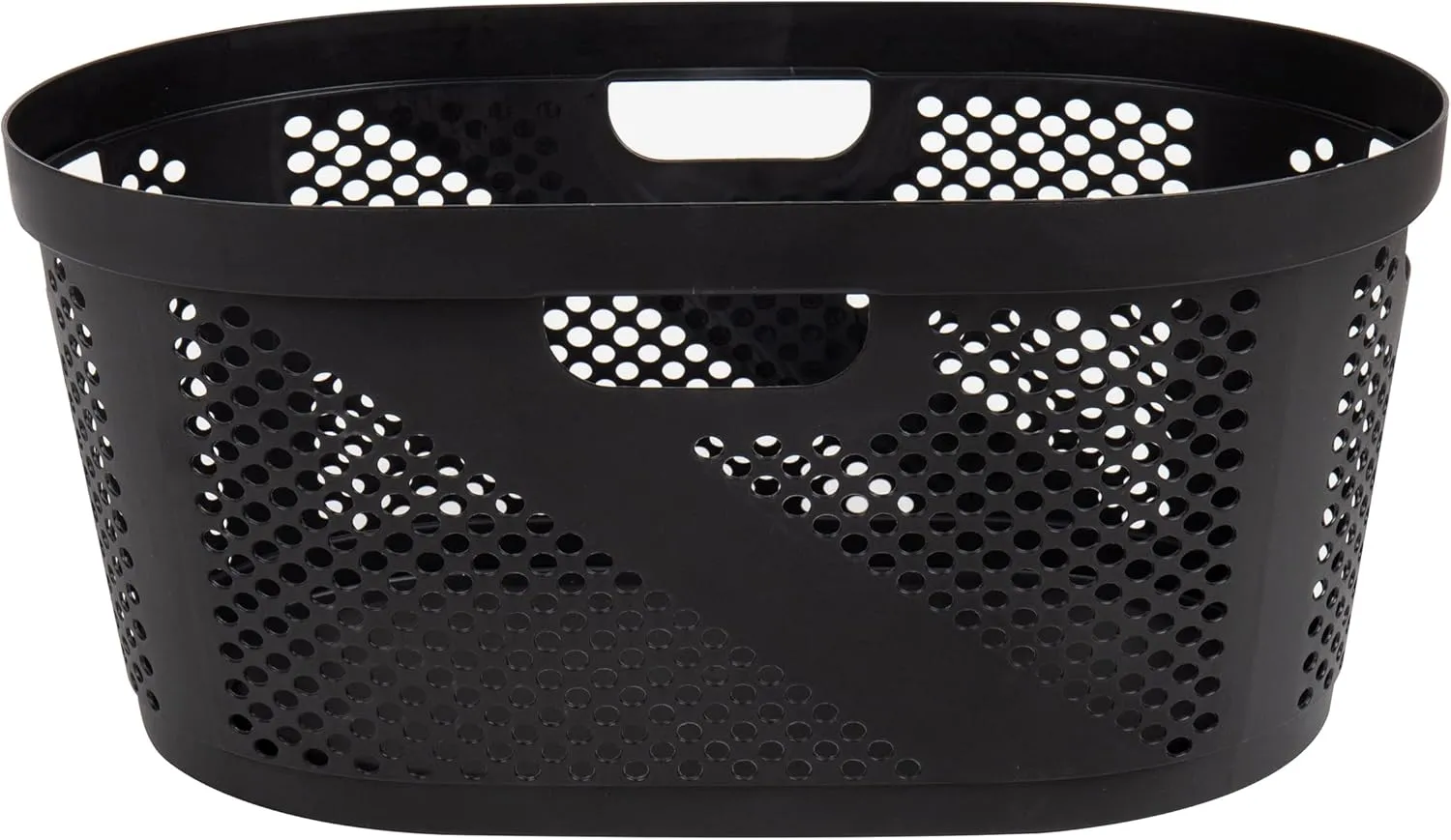 Mind Reader 40L Laundry Basket, Clothes Hamper, Ventilated, Plastic, 23"L x 14.5"W x 10.5"H, Set of 2, Black