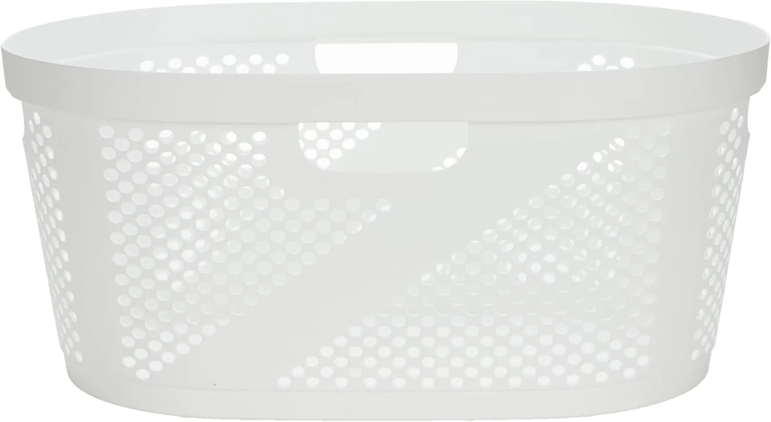 Mind Reader 40L Laundry Basket, Clothes Hamper, Ventilated, Plastic, 23"L x 14.5"W x 10.5"H, Set of 2, White