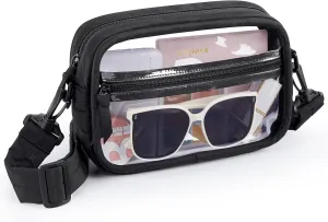 Missnine Clear Bag for Stadium Events Puffy Quilted Clear Purse for Women PVC Crossbody Bag Concert Shoulder Purse
