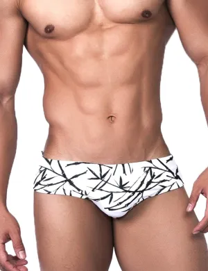 MIZOK Men's Nylon Swimsuit Quick Dry Bikini Swim Briefs Sexy Low Rise Bathing Suit