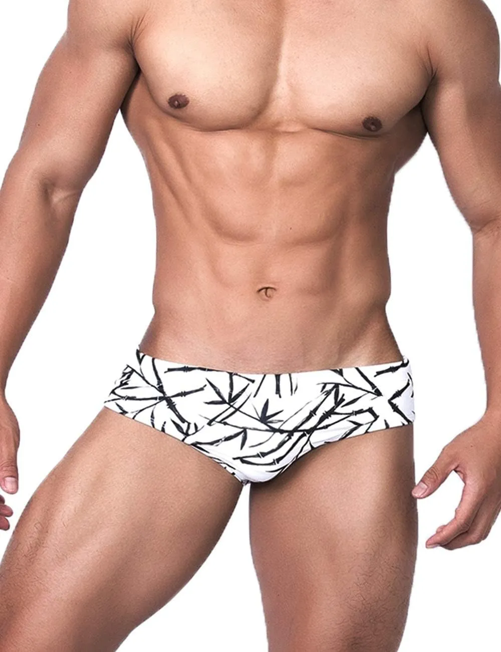 MIZOK Men's Nylon Swimsuit Quick Dry Bikini Swim Briefs Sexy Low Rise Bathing Suit