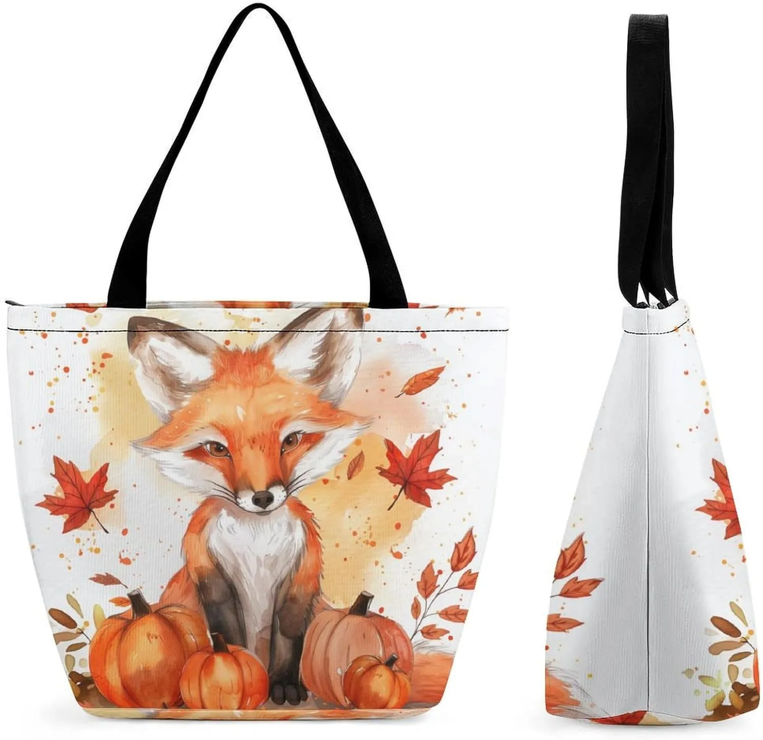 MoBlinko Fall Highland Cattle Women Tote Bags Yoga Reusable Grocery Bagsshoulder Bag Handbag with Zipper