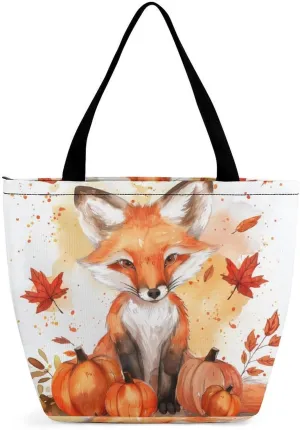 MoBlinko Fall Highland Cattle Women Tote Bags Yoga Reusable Grocery Bagsshoulder Bag Handbag with Zipper