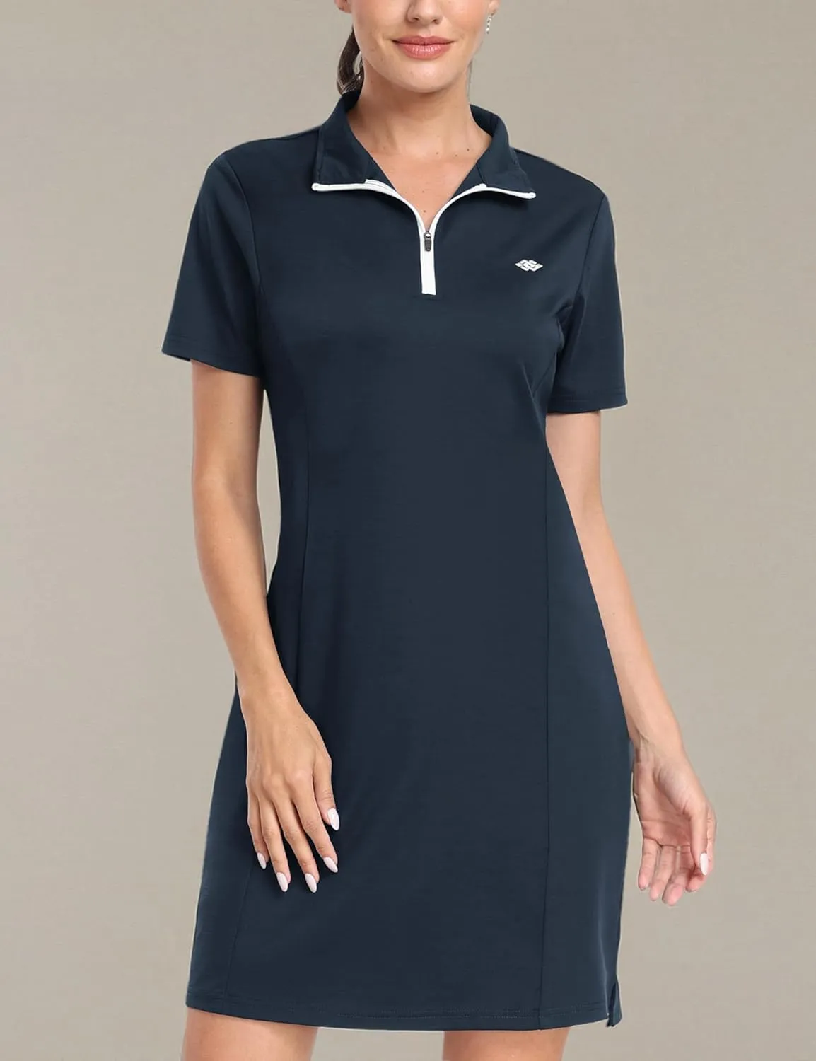 MoFiz Women's Golf Tennis Dress Sports Polo Dress Short Sleeve Quick Dry Casual Workwear Button