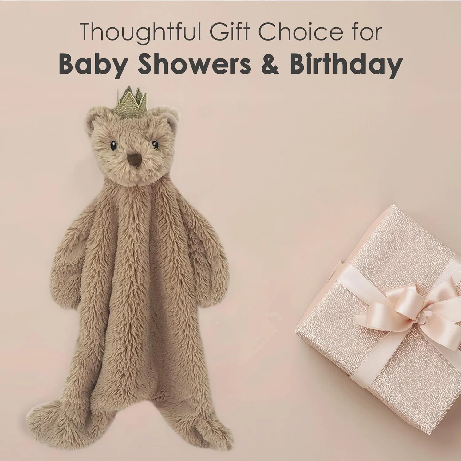 MON AMI Prince Teddy Bear Plush Lovey for Babies – 15” | Security Blanket for Newborns