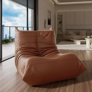 Morden Fort Big Bean Bag Chair for Adults, Faux Leather Bean Bag Sofa, Memory Foam Lounge Chairs with Ergonomic Design, Lazy Togo Chair for Living Room, Bedroom, Dorm, Office(Brown)