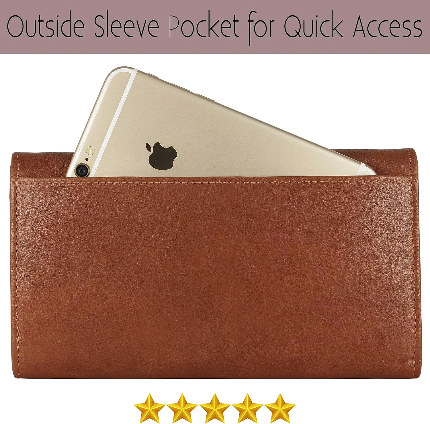 Mou Meraki Women RFID Blocking Genuine Leather Bifold Wallet-Clutch For Women-Shield Against Identity Theft