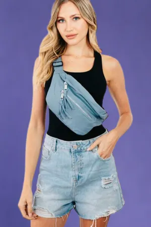 Multi Pocket Nylon Crossbody Bag