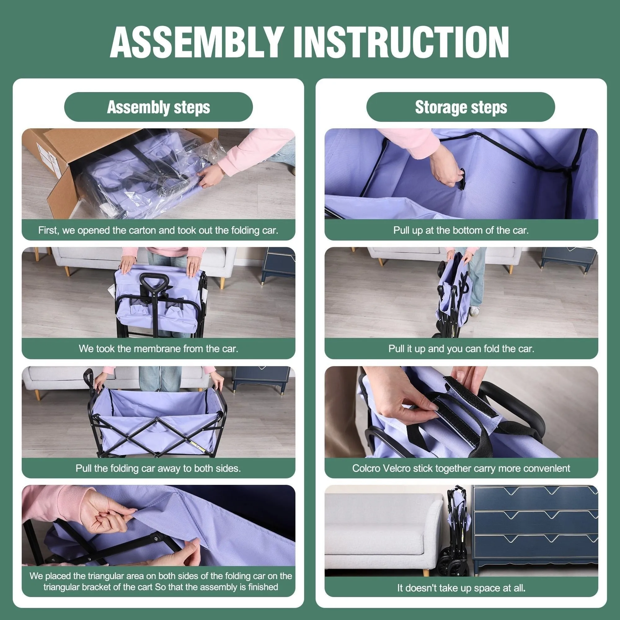 Multifunctional Foldable Waterproof Oxford Fabric Cart