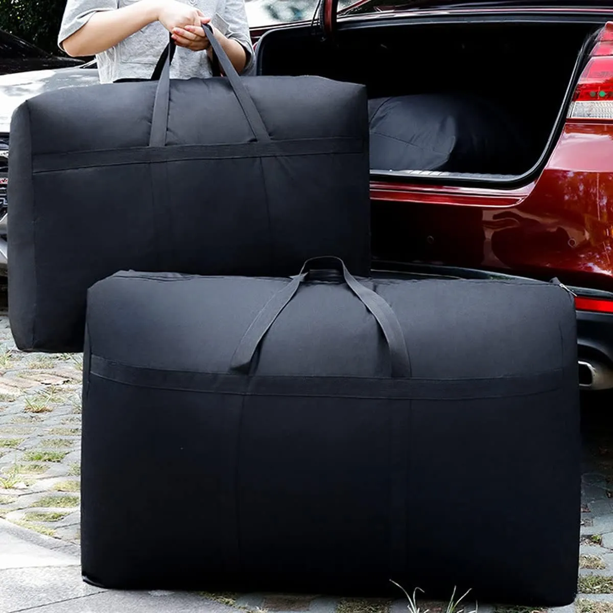 Multipurpose Extra Large Heavy Duty Storage Bags Duffle Bags for Space Saving Moving Storage (230L, Red)