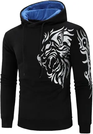 Muscularfit Graphic Hoodies Mens Sports Slim Fit Long Sleeve Pullover Workout Sweatshirts Crewneck Casual Shirts Fall Clothes