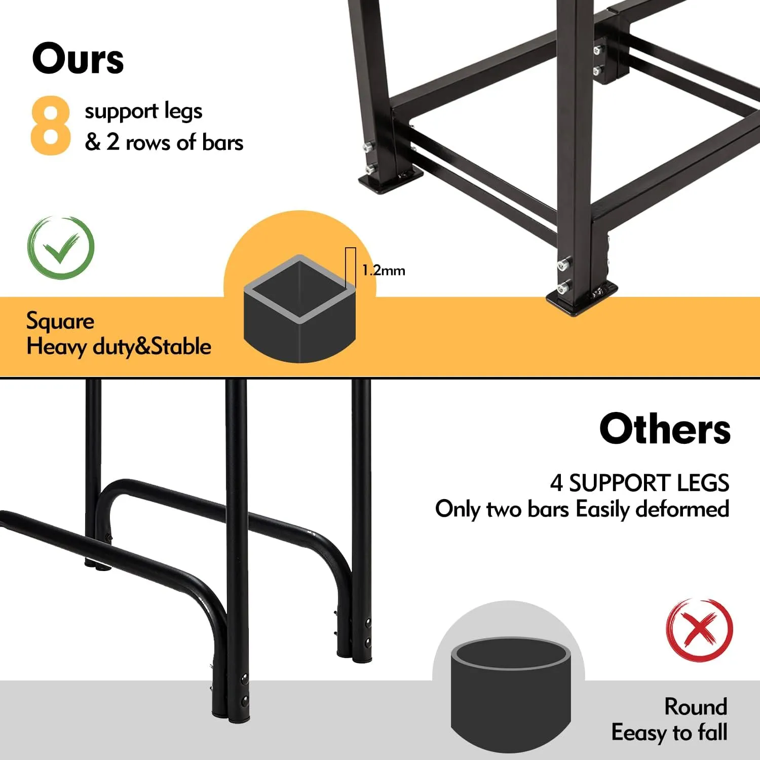 nalone 4FT Outdoor Firewood Rack with Cover&Carry Bag Heavy Duty Square Strong Stand Rack with Waterproof Cover for Fireplace Fire Pits Wood Pile Storage Holder Lumber Rack