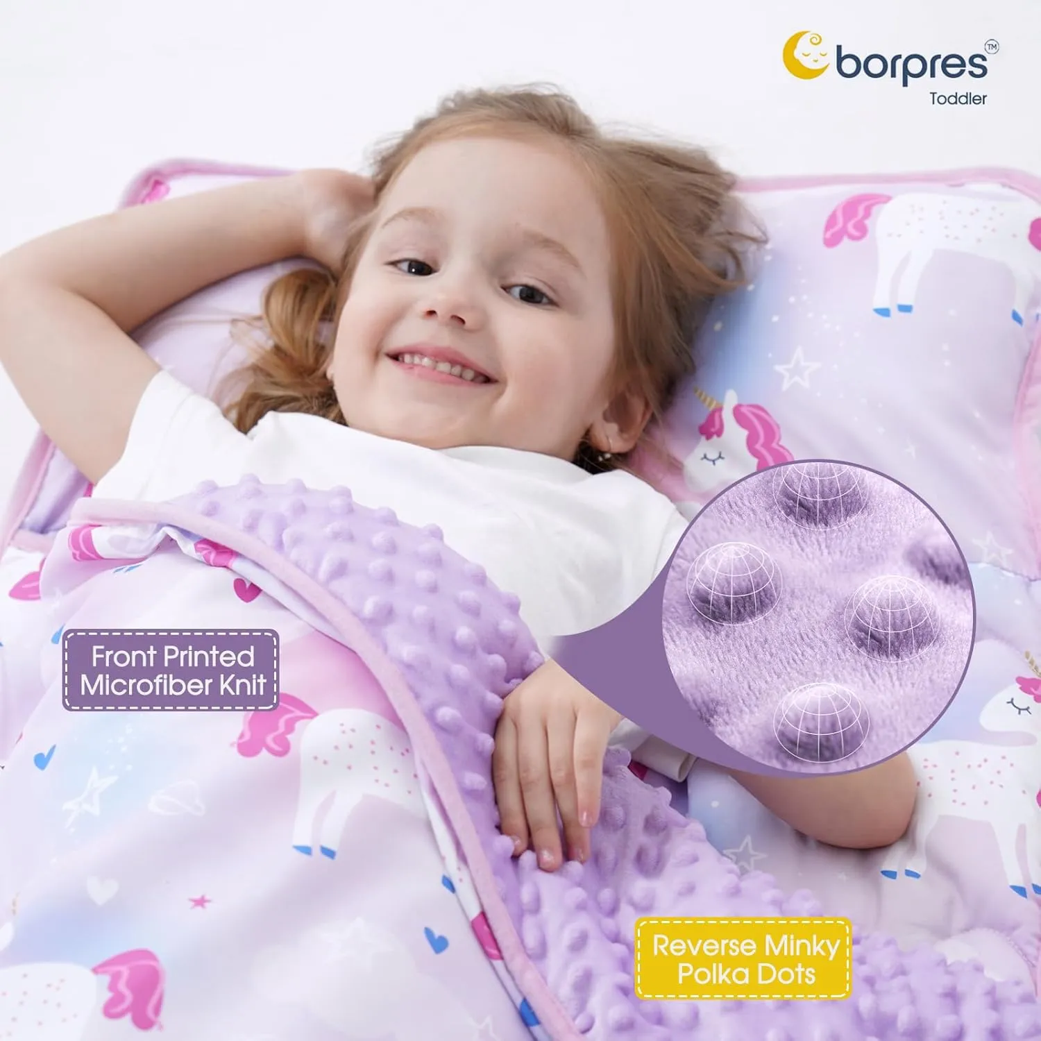 Nap Mat with Pillow Blanket Set: Sleeping Mats for Toddler Kids - Thick Large Roll up Slumber Bag for Daycare Preschool Kindergarten Boys Girls
