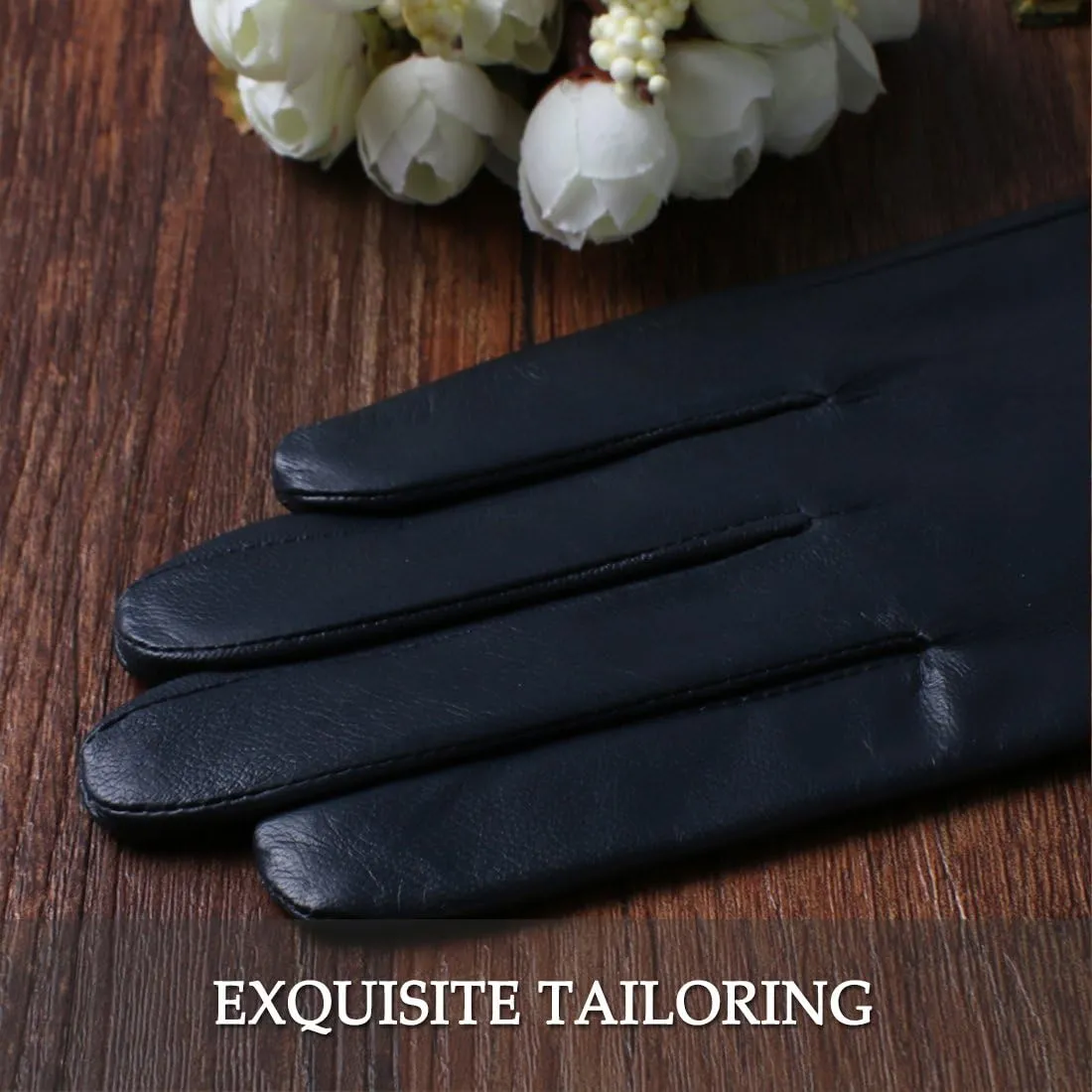 Nappaglo Women Italian Leather Gloves - Winter Driving Ladies Lambskin Warm Fleece Lining