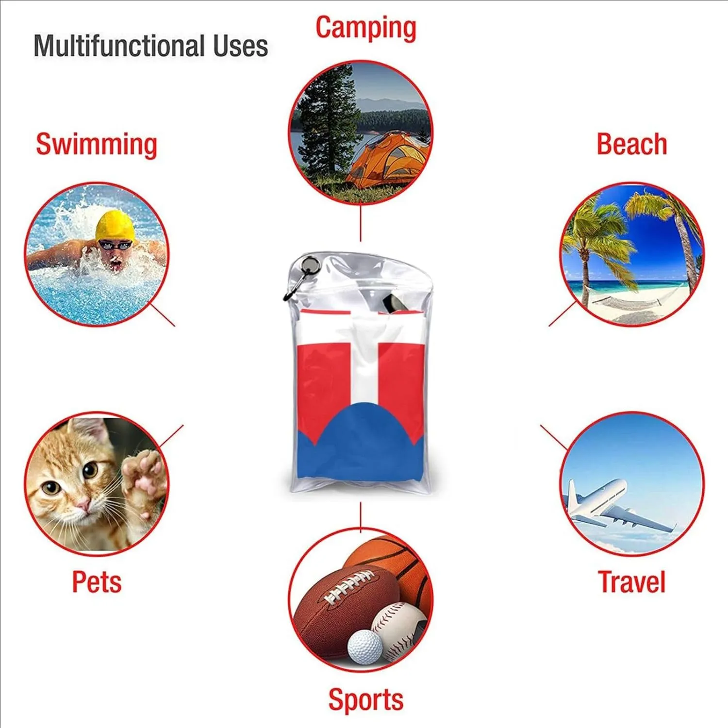 National Emblem of Slovakia Beach Towel with Travel Bag 27.5"x55" Quick Dry Sand Free Lightweight Large Oversized Towels Light Vacation Essentials
