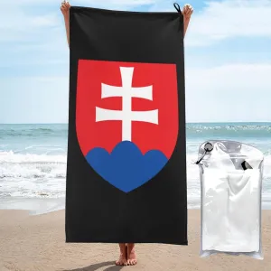National Emblem of Slovakia Beach Towel with Travel Bag 27.5"x55" Quick Dry Sand Free Lightweight Large Oversized Towels Light Vacation Essentials