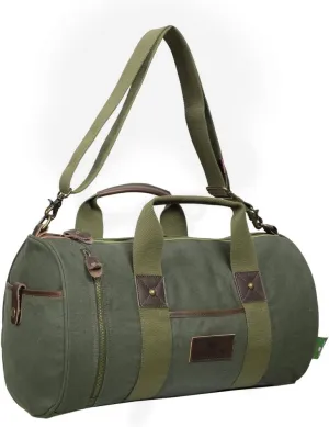 Nature's Lodge Canvas Duffel Bag Genuine Leather Casual Travel Daypack Vintage Messenger Bag Shoulder Sling Daypack Large Capacity Luggage Weekender Rucksack for Men and Women, 30 L