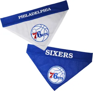 NBA Dog Bandana - Philadelphia 76ers Reversible Pet Bandana. 2 Sided Home & Away Sports Bandana with a PREMIUM Embroidery TEAM Logo, Large/X-Large