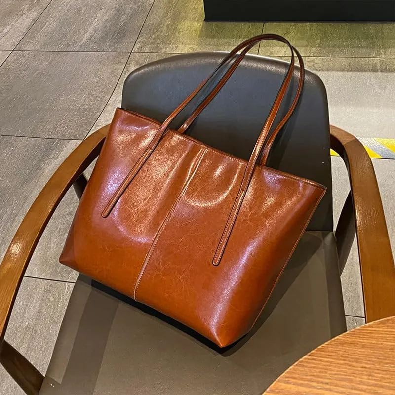 New Coffee Women Handbag 100% Genuine Leather Ladies Shoulder Purse Ladies Black Tote Bag Large Capacity Shopper Bags