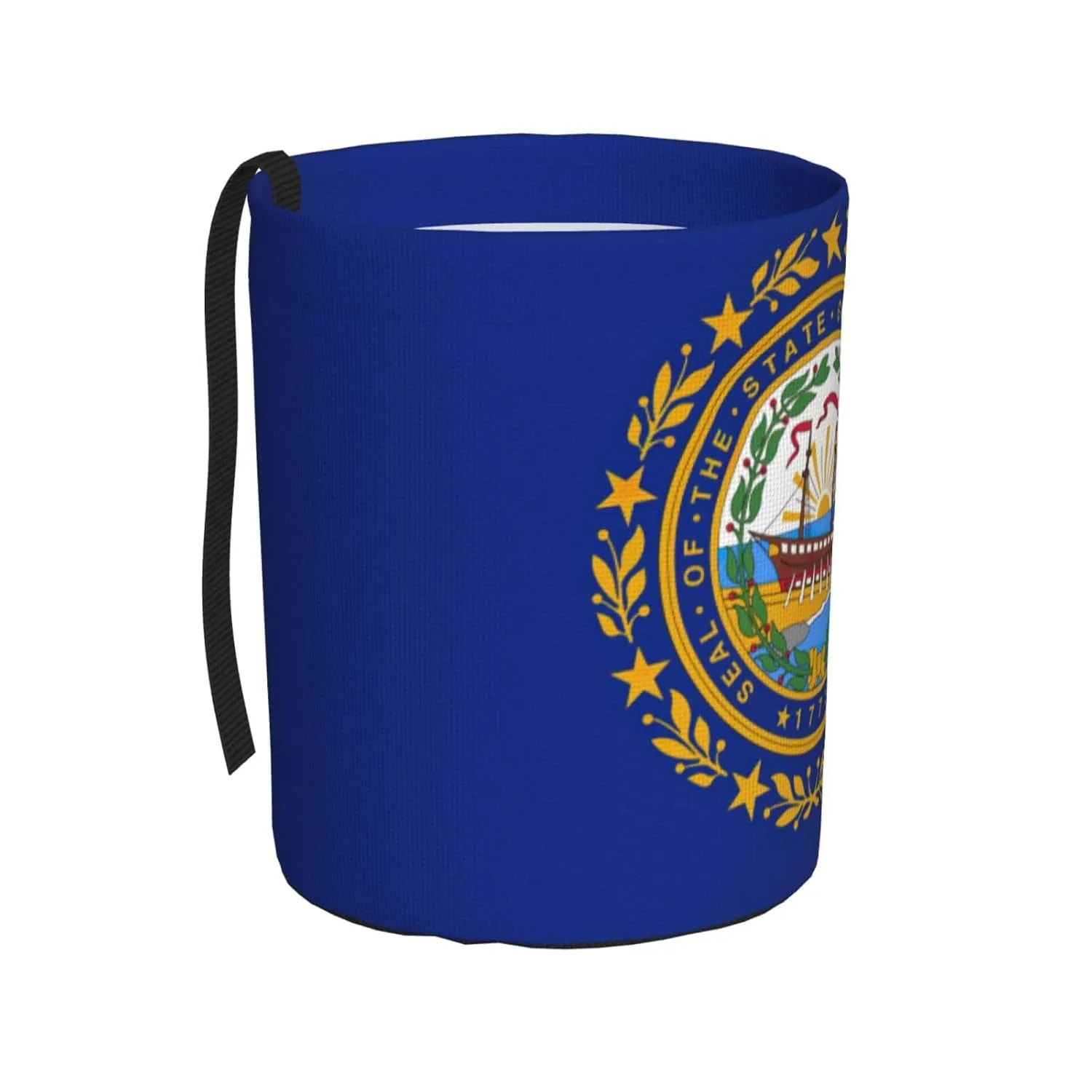 New Hampshire State Flag Print Car Trash Can,Waterproof Leakproof Trash Bag for Car,Foldable Hanging Car Garbage Bin