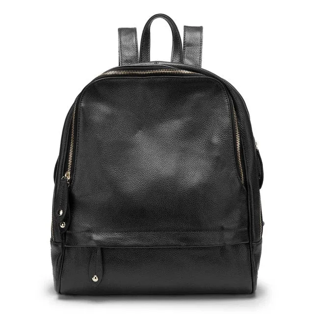 New Sale Women Backpack 100% Genuine Leather Fashion Female Travel Bags Practical Schoolbags For Girls Large Capacity Notebook