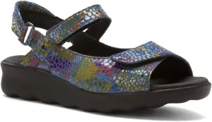 New Wolky Women's Pichu Sandal Jeans Blue Multi Color Fantasy 41