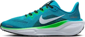 Nike Pegasus 41 Big Kids' Road Running Shoes (FN5041-300, Aquamarine/Black/Green Strike/Football Grey) Size 6.5