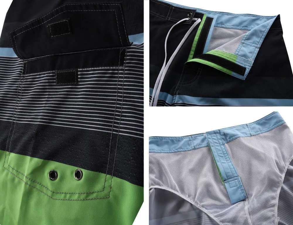 Nonwe Men's Sportwear Quick Dry Board Shorts with Lining
