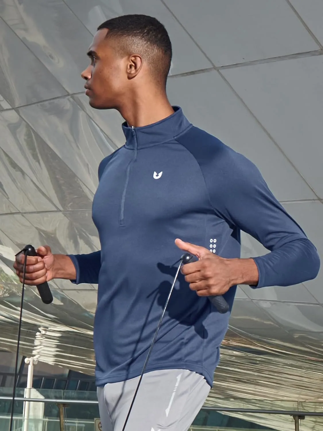 NORTHYARD Men's Running Shirt Long Sleeve Quarter Zip Pullover Moisture Wicking Quick Dry Athletic Workout Shirts