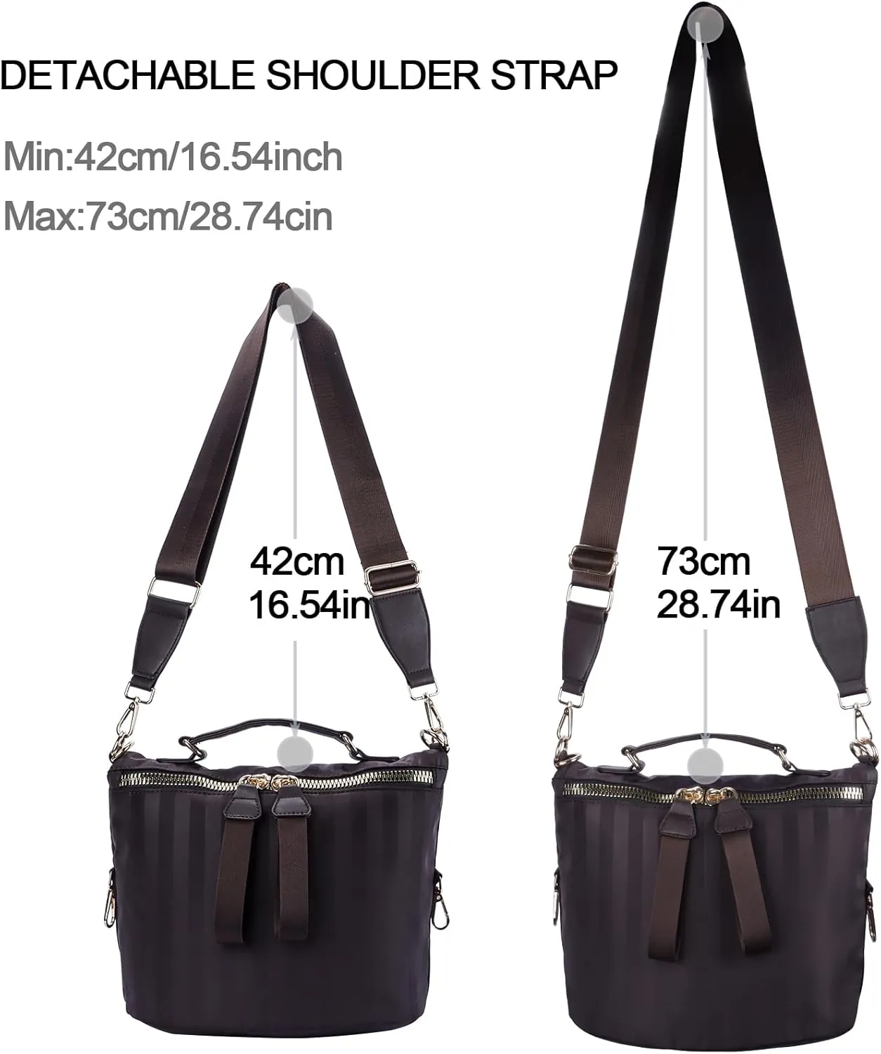 Nylon Crossbody Handbag for Women Anti-theft Purse Shopping Tote Bag Lightweight Shoulder Bag