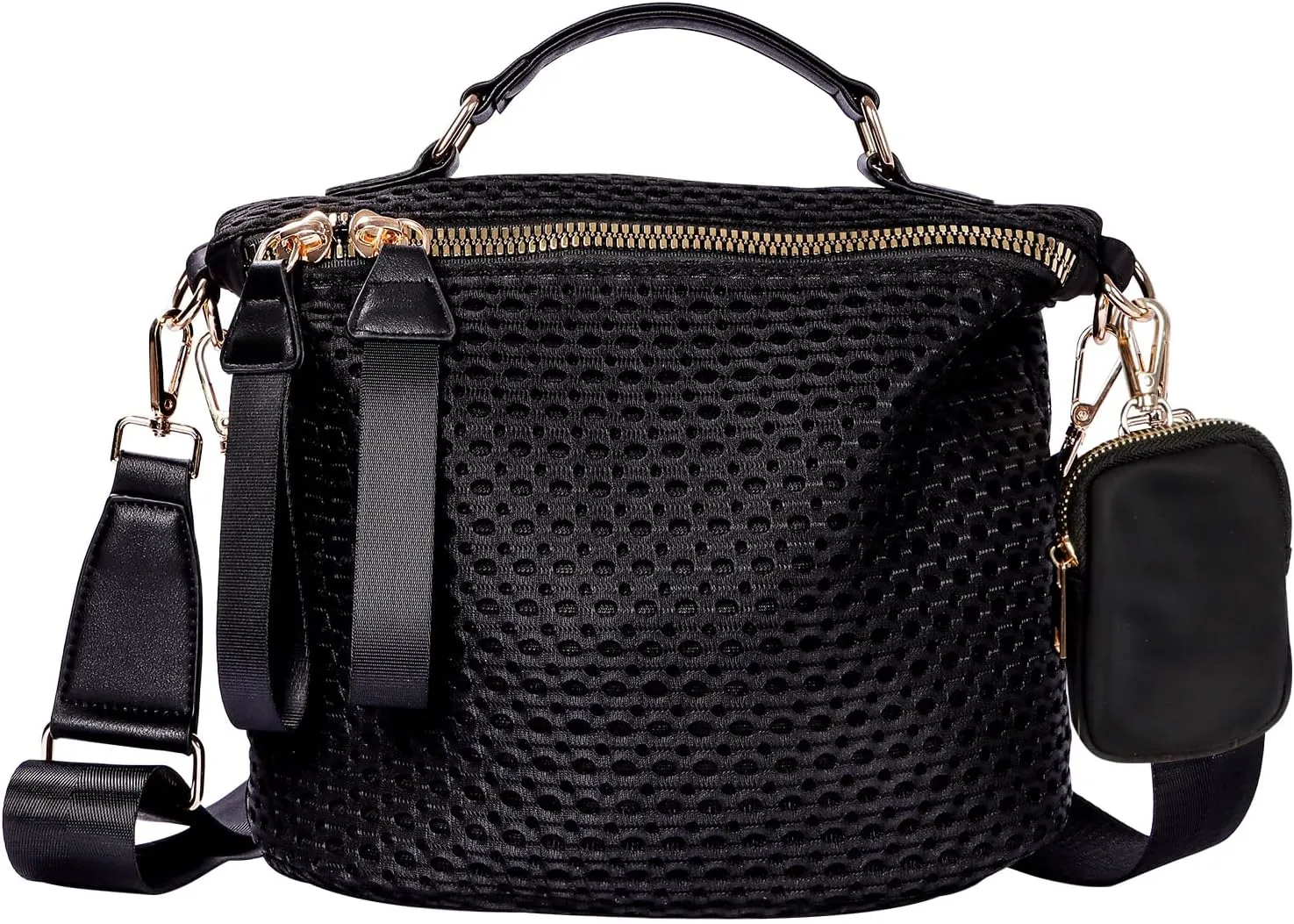 Nylon Crossbody Handbag for Women Anti-theft Purse Shopping Tote Bag Lightweight Shoulder Bag