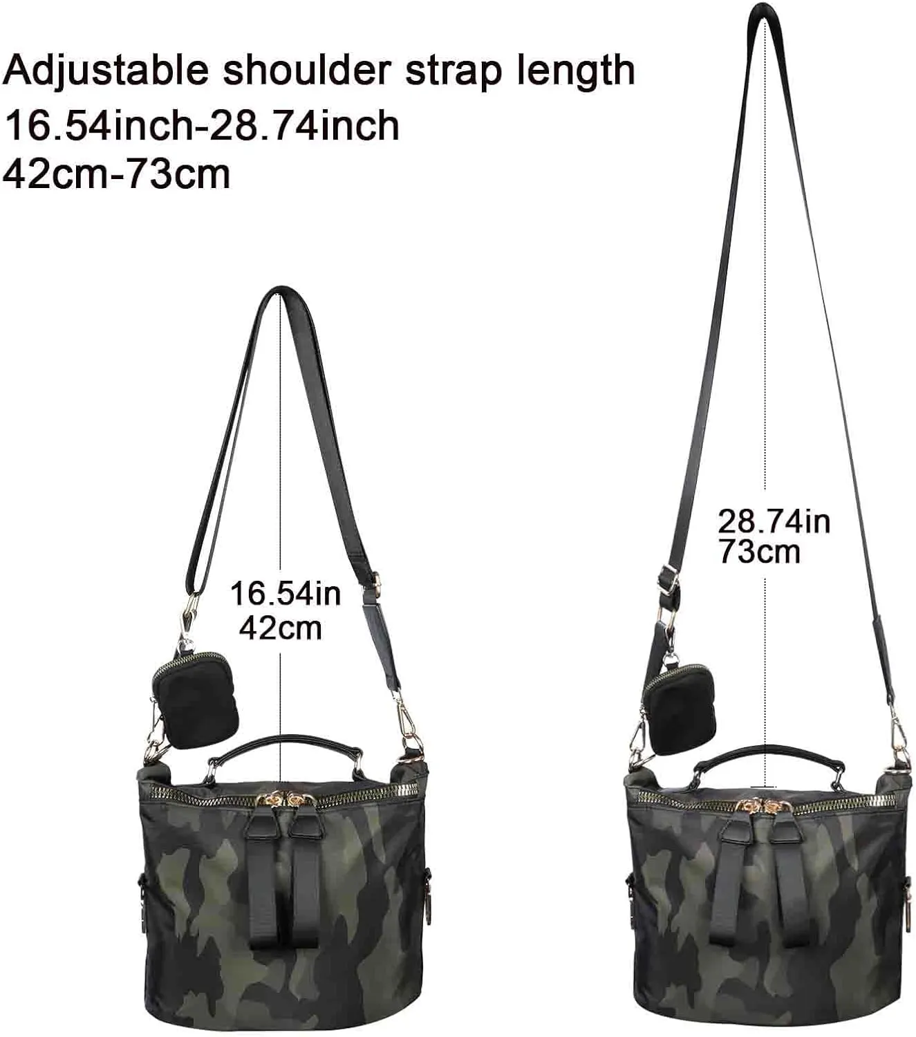 Nylon Crossbody Handbag for Women Anti-theft Purse Shopping Tote Bag Lightweight Shoulder Bag