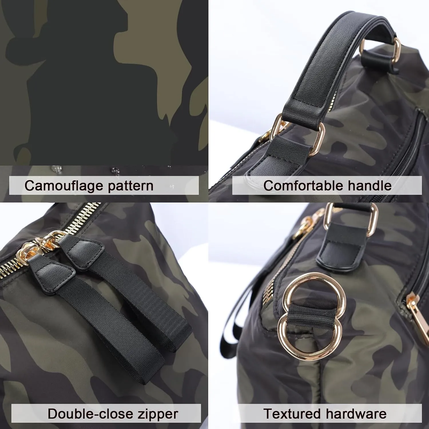 Nylon Crossbody Handbag for Women Anti-theft Purse Shopping Tote Bag Lightweight Shoulder Bag