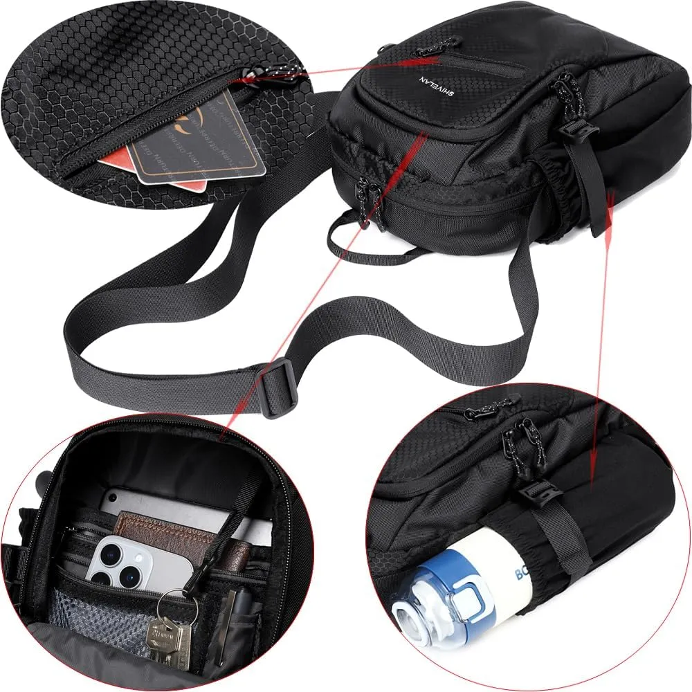 Nylon Crossbody Travel Bag for Women & Men Multi functional outdoor sports shoulder bag for travel、sports、hiking etc