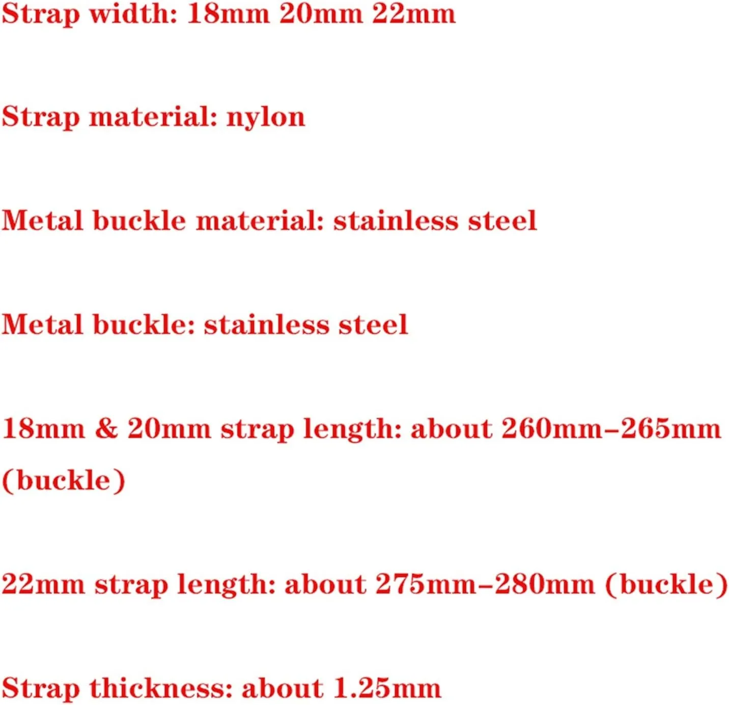 Nylon Watch Strap Strap 18Mm 20Mm 22Mm Strap Stripe Replacement Watch Accessories Strap /18Mm/White
